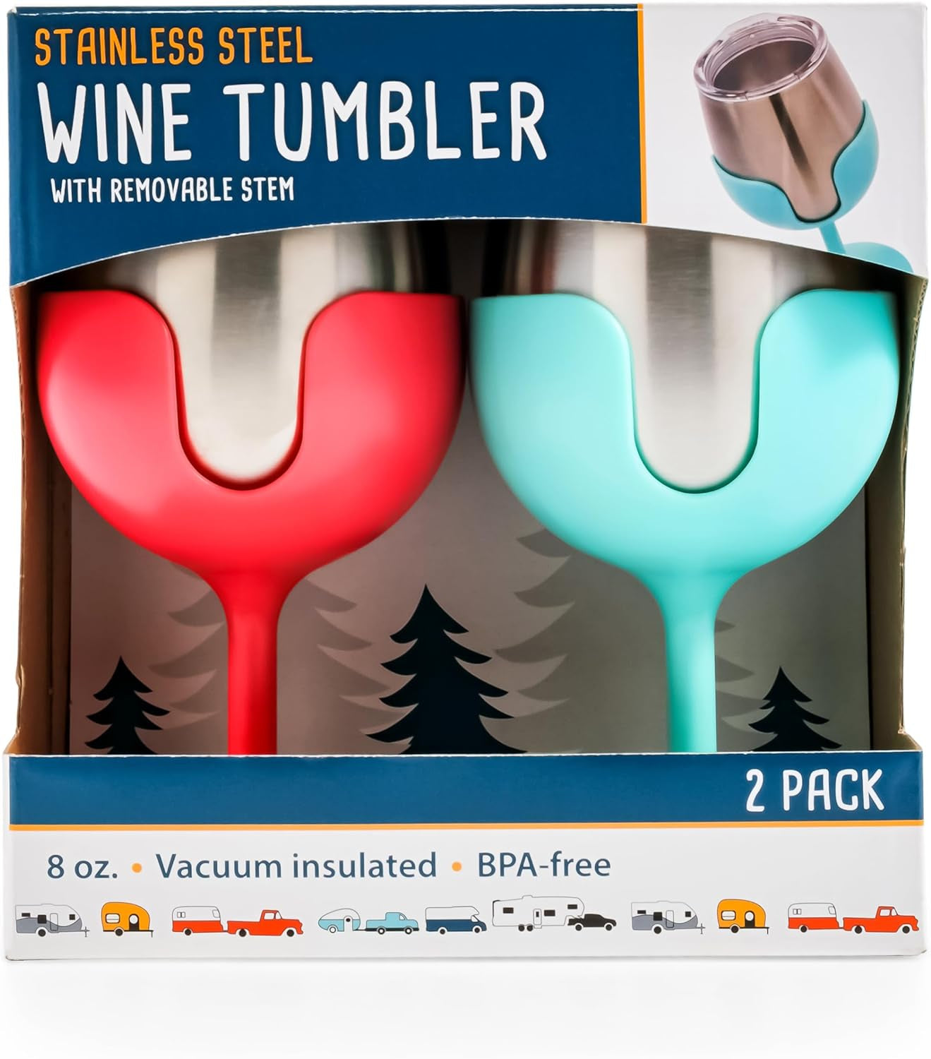 COUPE DE VIN 8OZ BLEU/ROSE (2) - 946
