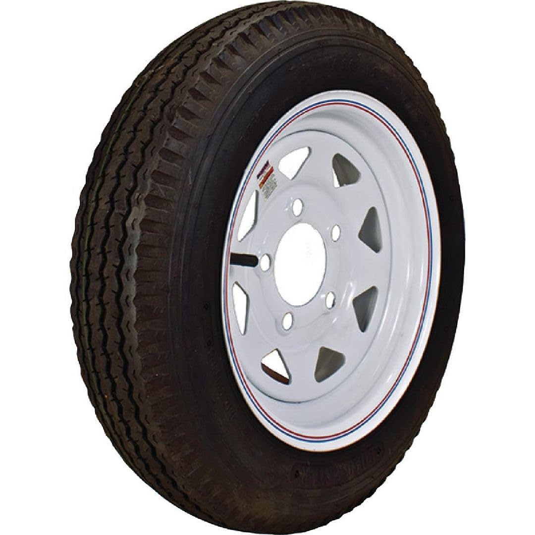 GOODRIDE 5.30-12 TIRE AND WHITE 4 HOLES WHEEL