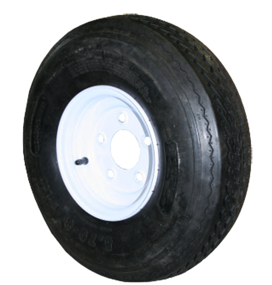 ROADGUIDER 4.80-12 TIRE AND 5-HOLE WHITE WHEEL