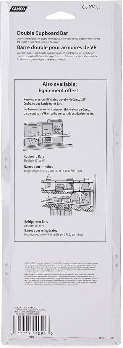 BARRES POUR ARMOIRE DOUBLE (10’’ À 17’’) - 946