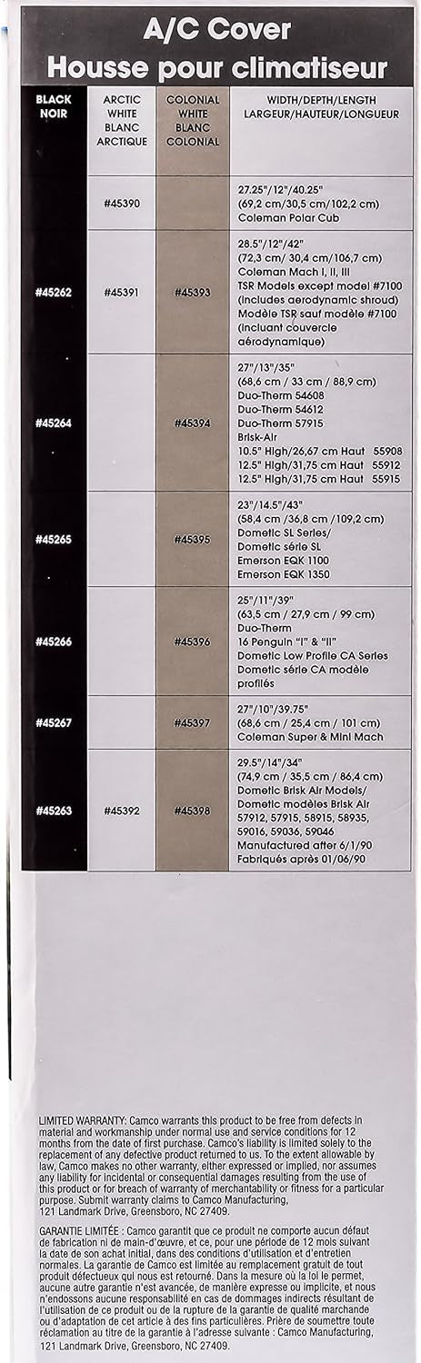 HOUSSE NOIR POUR CLIMATISEUR MACH 1 À 3 - 991