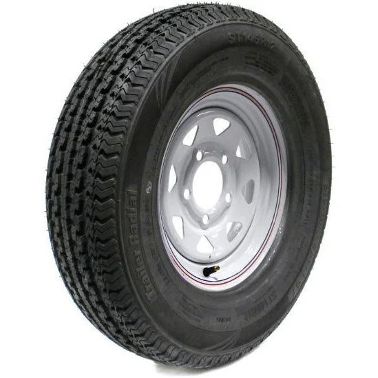 GOODRIDE 145R12 TIRE AND 5-HOLE WHITE WHEEL